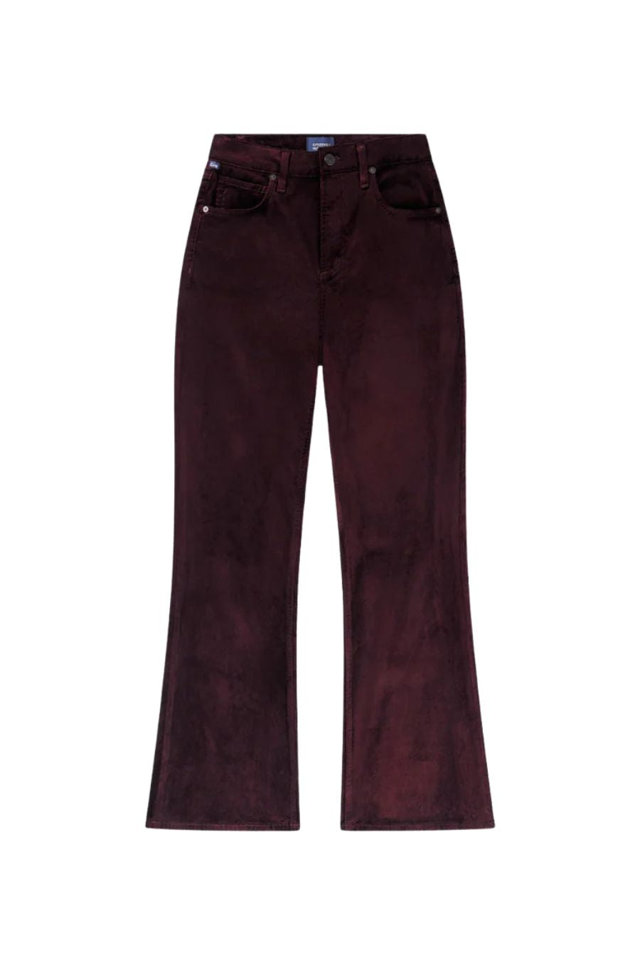 Kimberly 70's Flare Velvet In Burgundy