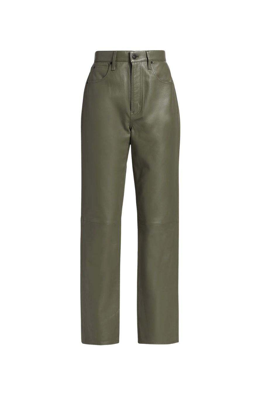 London Leather Pant in Olive Green