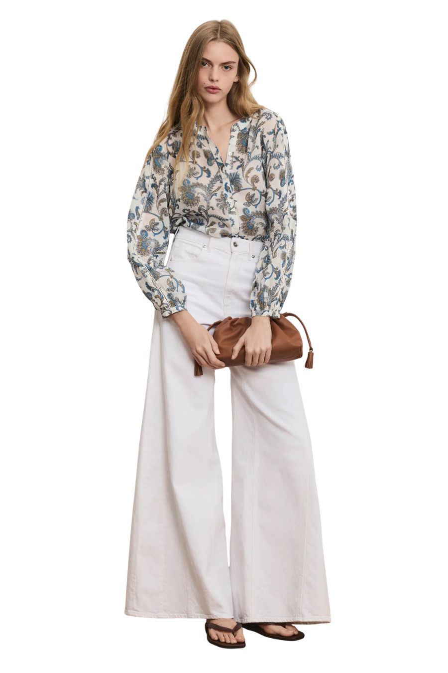 Vicki Extra-Wide-Leg Jean in White