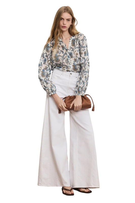 Vicki Extra-Wide-Leg Jean in White