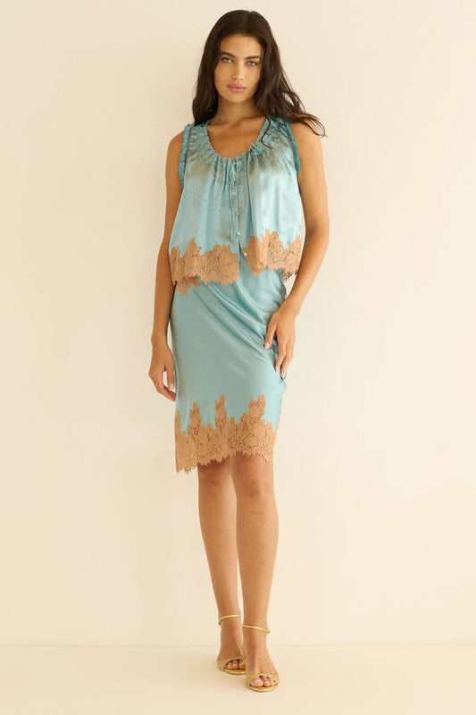 Elowette Skirt in Deep Aquamarine