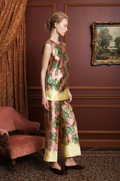 Faye Pant in Pink/Yellow Floral