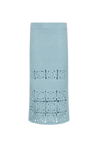 Jana Crochet Skirt in Skye Blue
