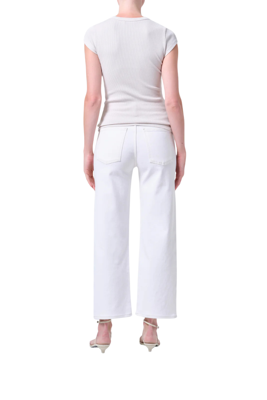 Harper Crop (Comfort Stretch) in White Wash