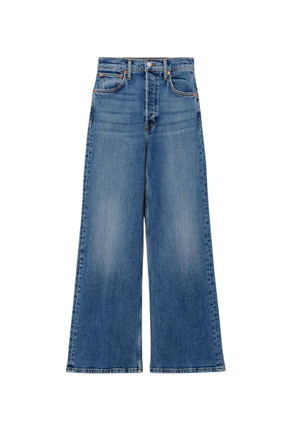 Comfort Stretch High Rise Wide Leg Crop in Mid 70s