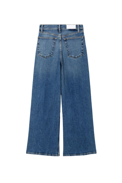 Comfort Stretch High Rise Wide Leg Crop in Mid 70s