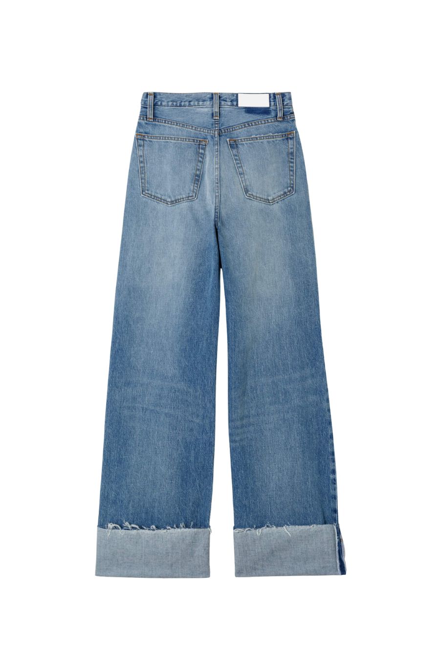 High Rise Wide Leg Cuff in Vintage Biker Blue