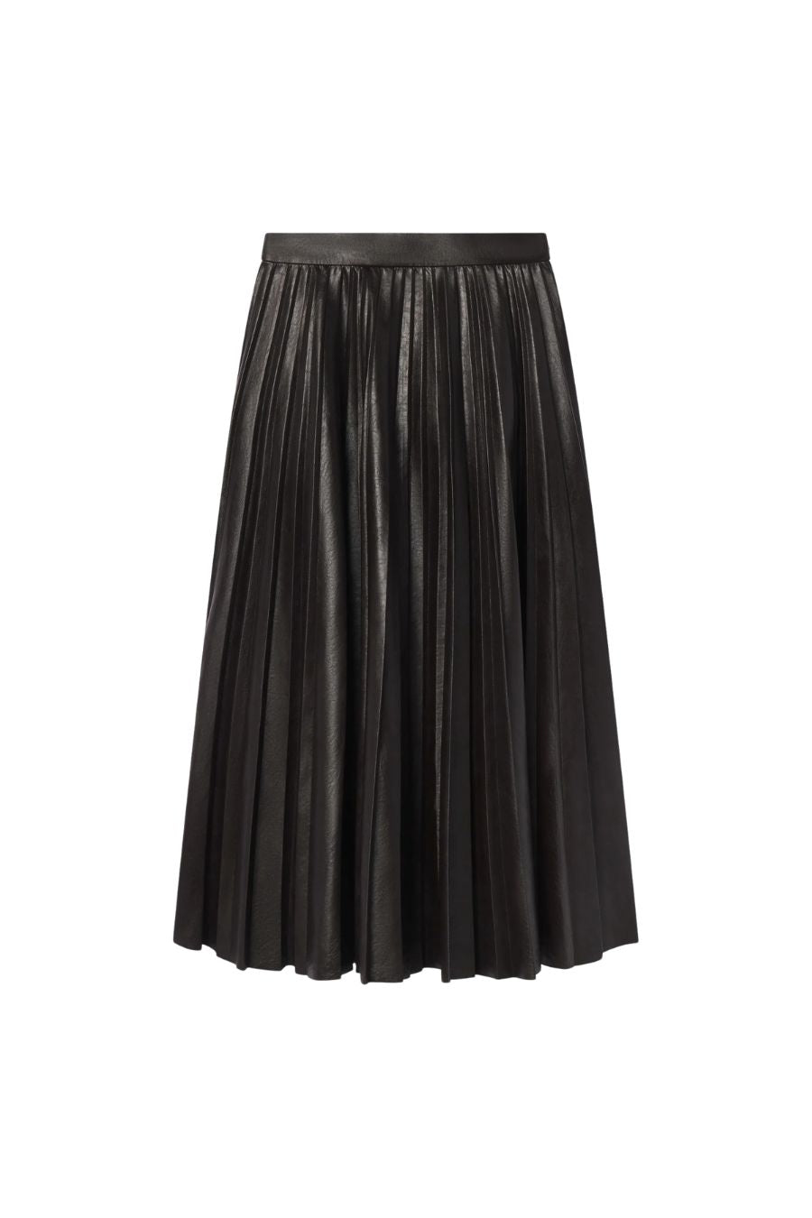 Etta Vegan Leather Midi Skirt in Deepest Brown