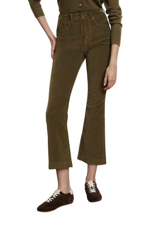 Carson Corduroy Kick-Flare Pant in Cypress