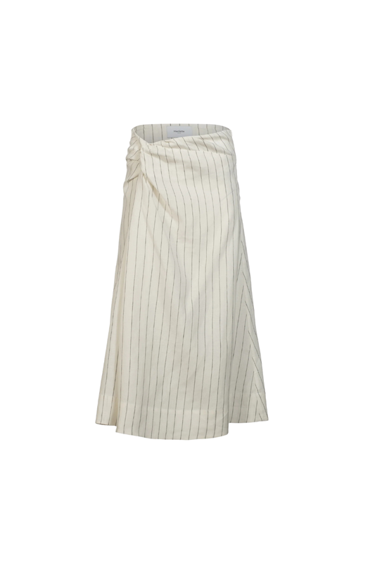 Mehar Stripe Skirt-Ivory Black
