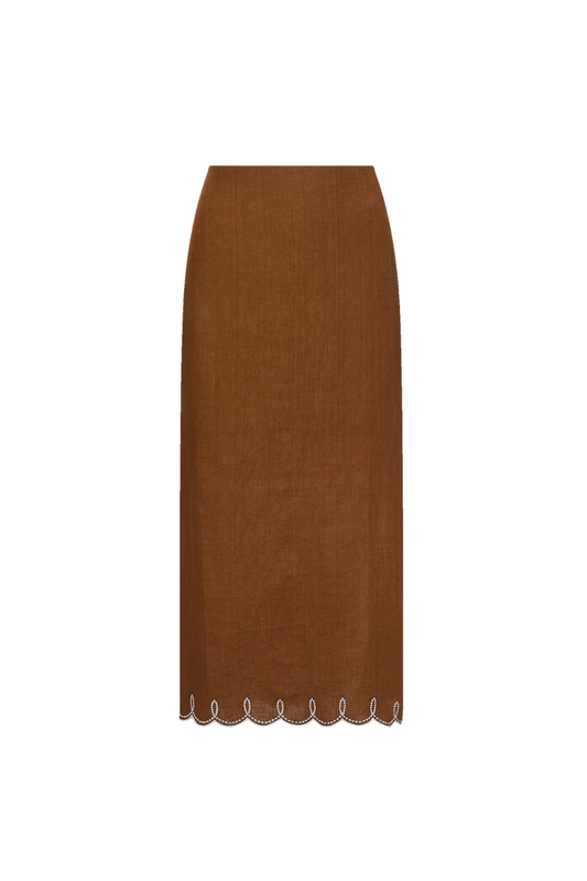 Malou Linen Midi Skirt