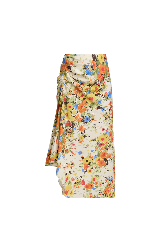 Naomi Skirt in Butter/Poppy Multi