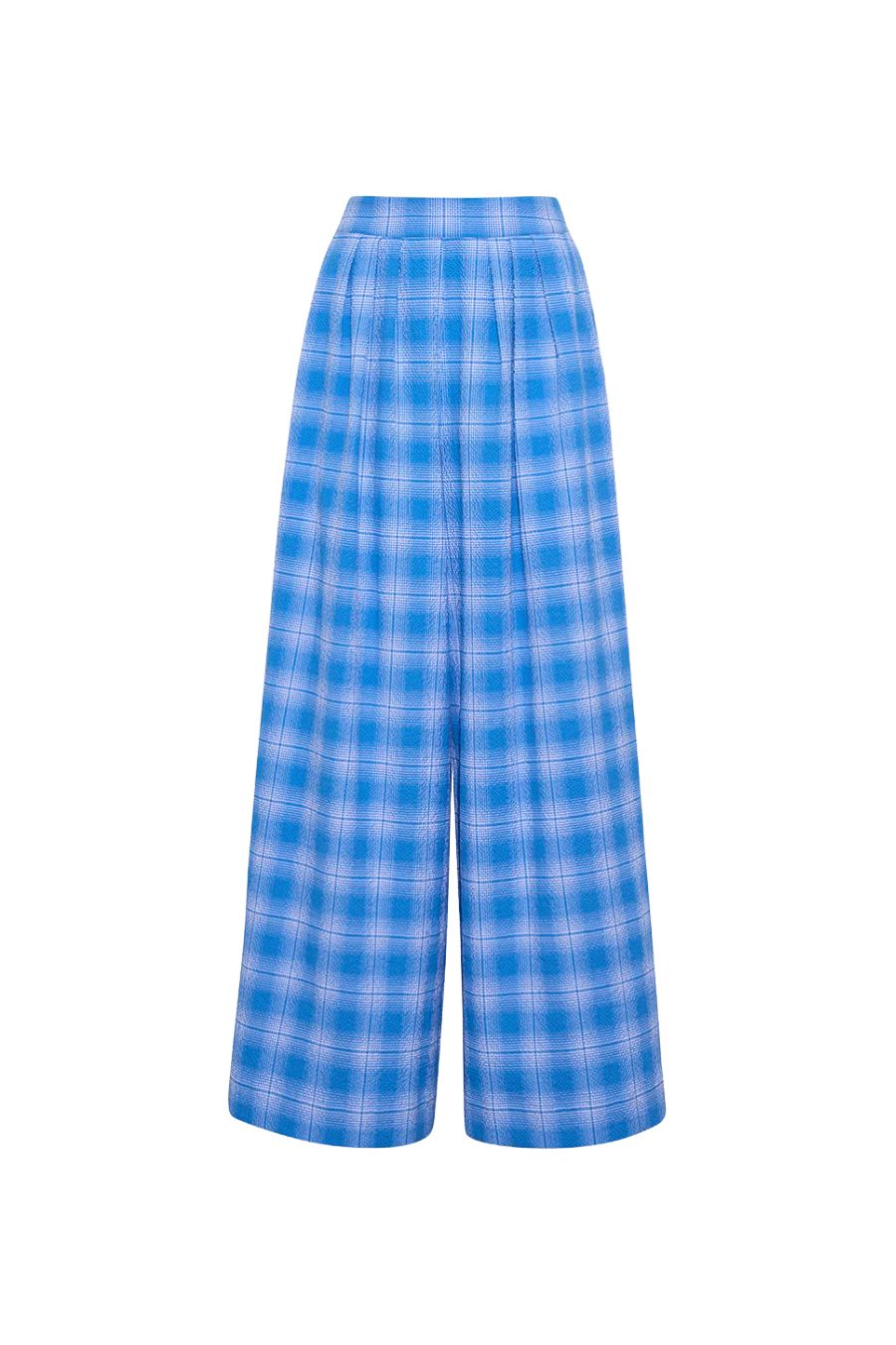 Palazzo Pant in Blue Plaid