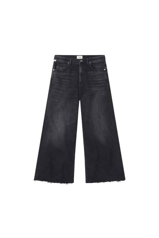 Lyra Wide Leg Crop Raw Hem In Medallion