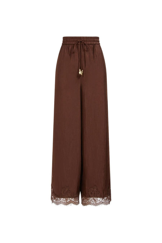 Ophelia Lace Pant in Chocolate