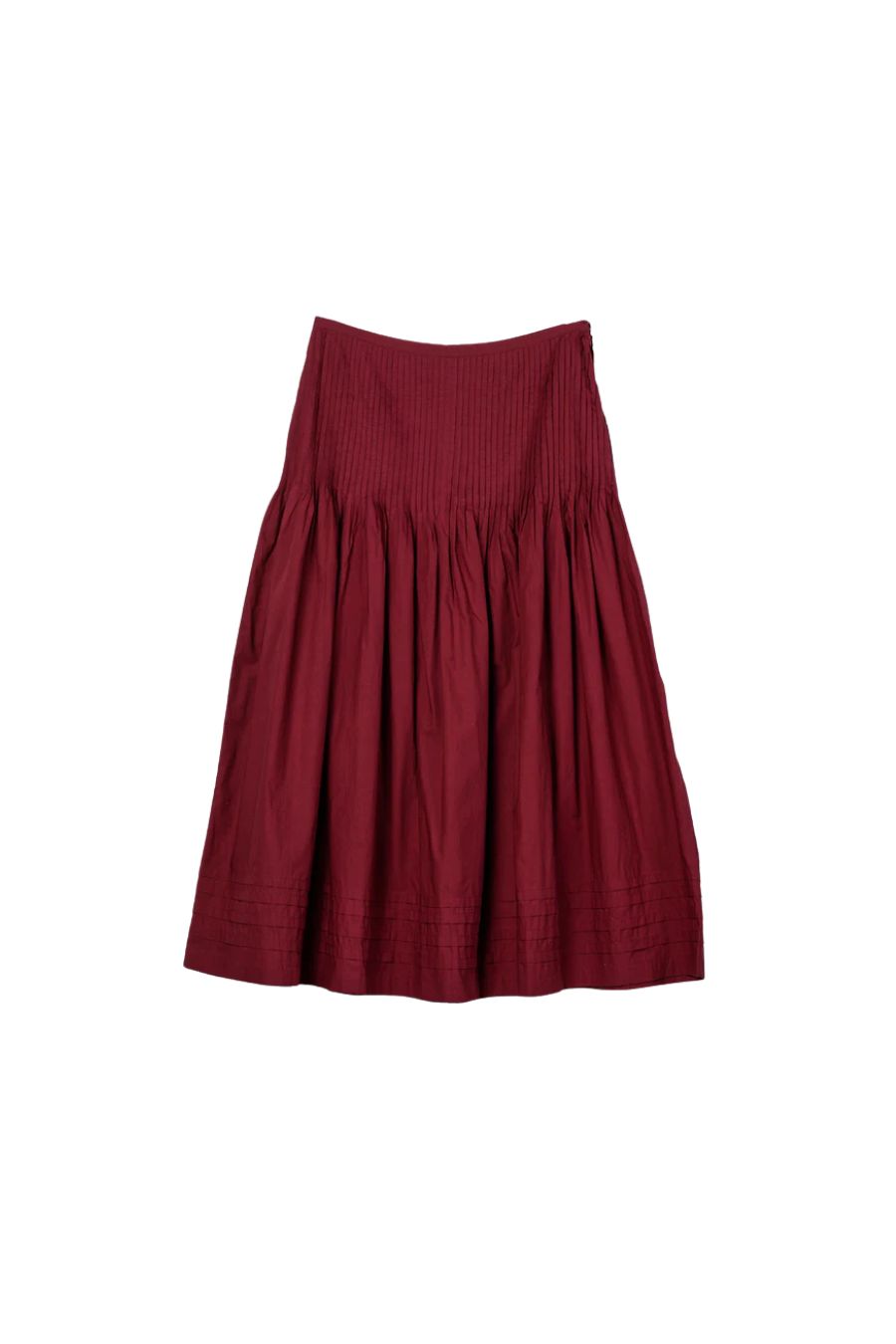 Rosa Skirt Bordeaux Cotton Poplin