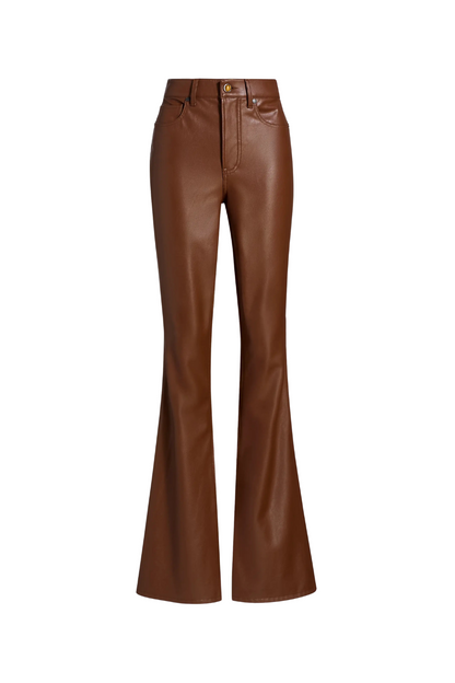 Beverly High-Rise Skinny Flared Pants in Mahogany