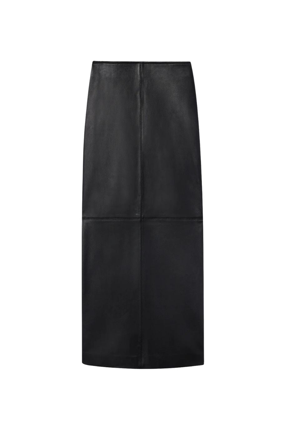 Marta Leather Midi Skirt in Black