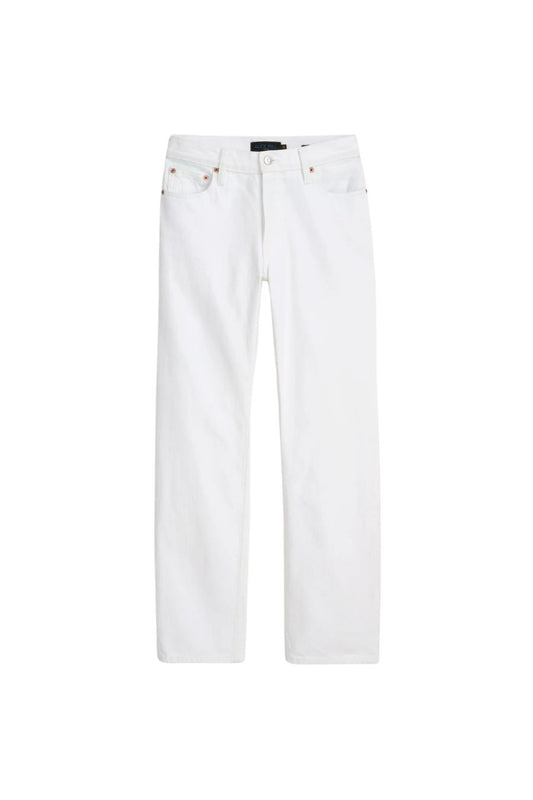 Jane Mid Rise Straight Jean in Shiro White Wash