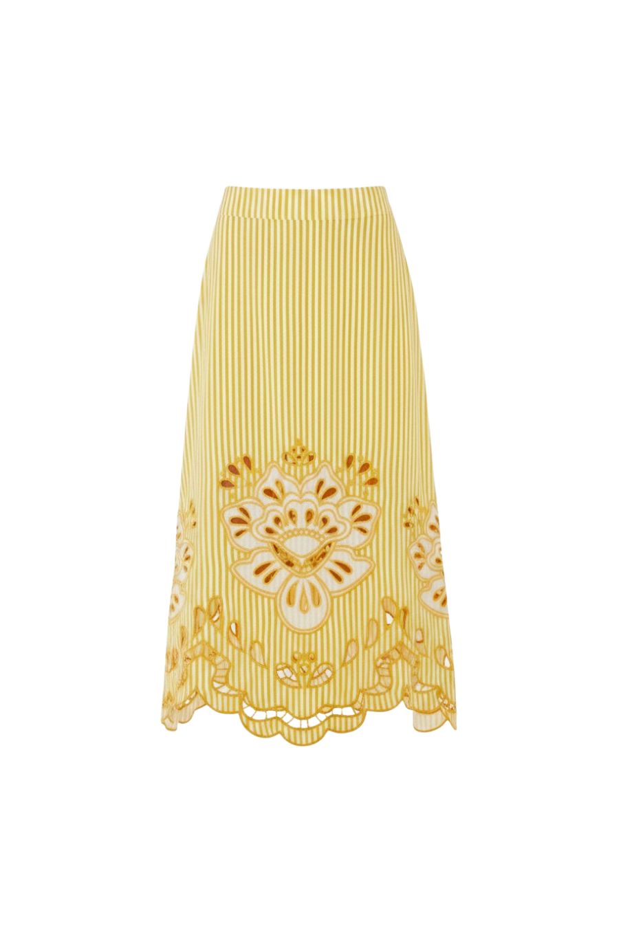 Bicolor Stripe Richelieu Skirt in Yellow