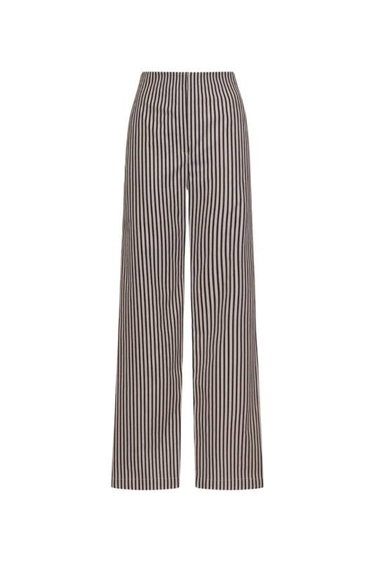 Zuri Striped Stretch-Cotton Wide-Leg Pants