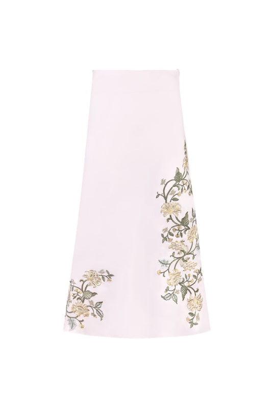 Lily Skirt in Golestan Embroidery Cream/Pink
