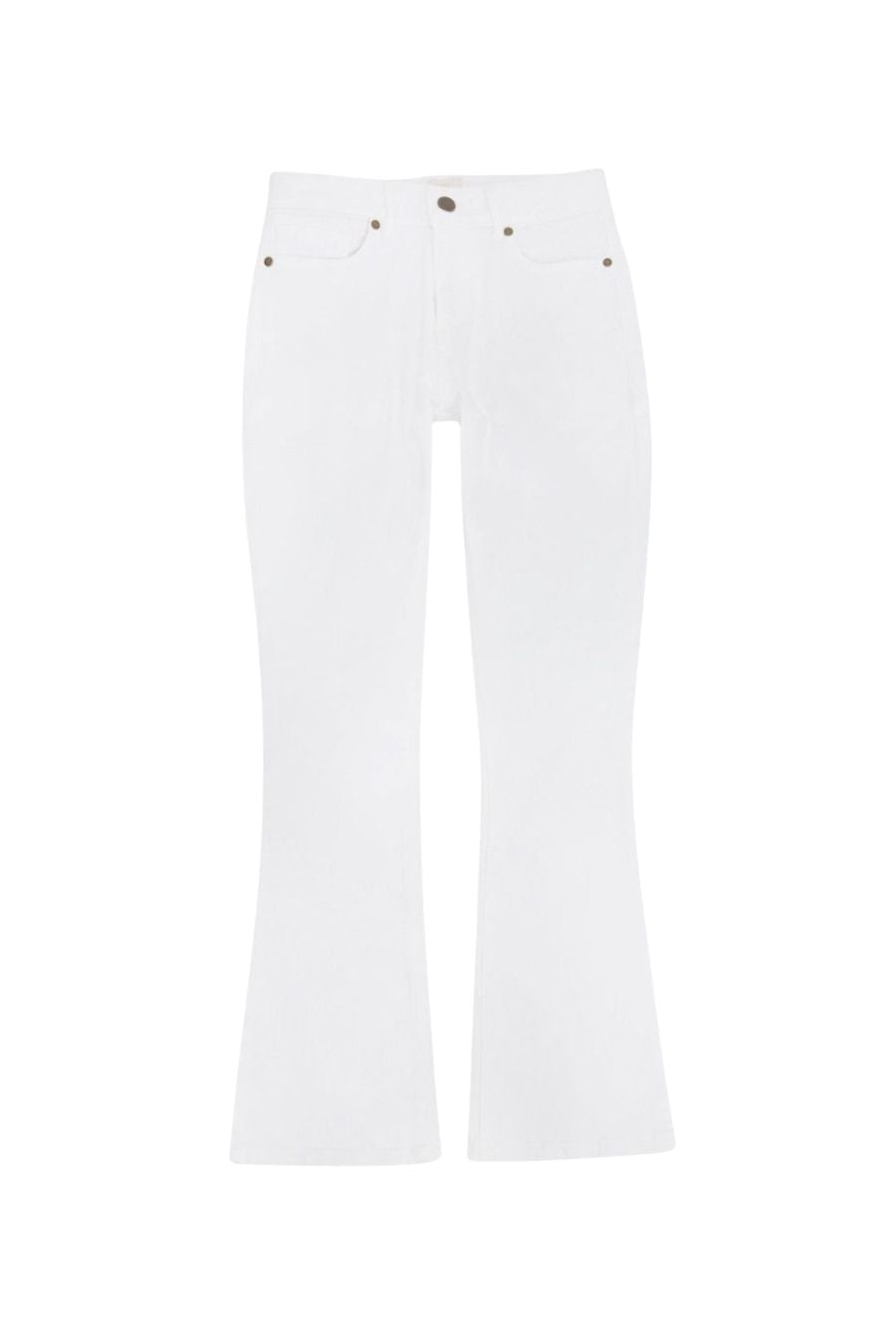Flare Cropped 5-Pocket White Jean