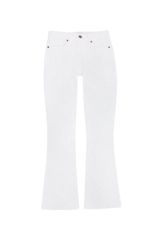 Flare Cropped 5-Pocket White Jean