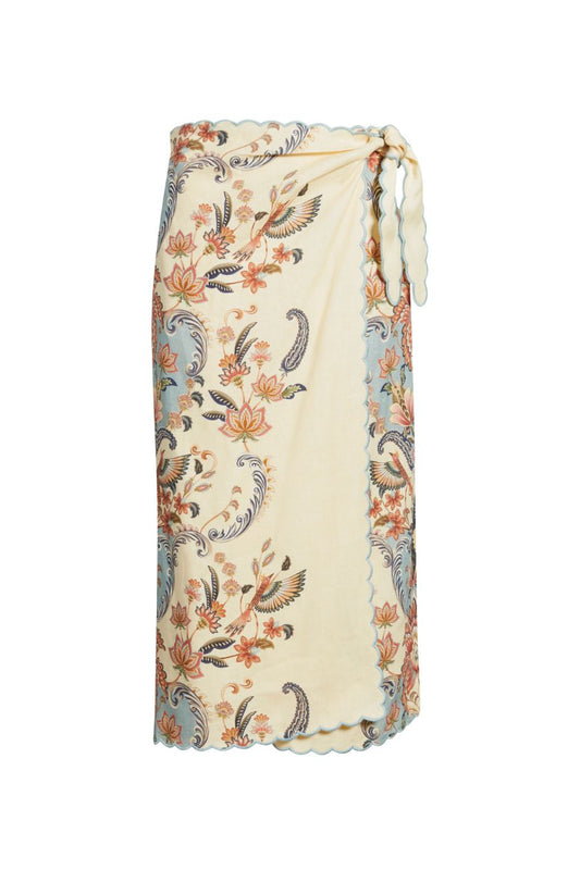 Boho Beauty Midi Skirt in Butter