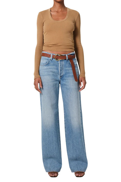 Annina High Rise Wide Leg 30" in Meuse