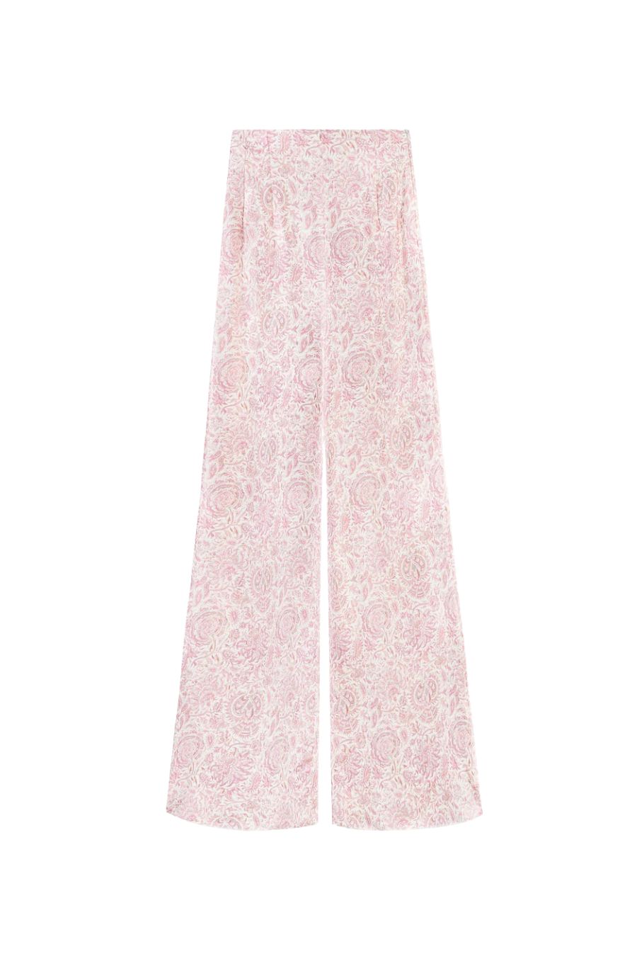 Raha Pants in Printed Silk Pink