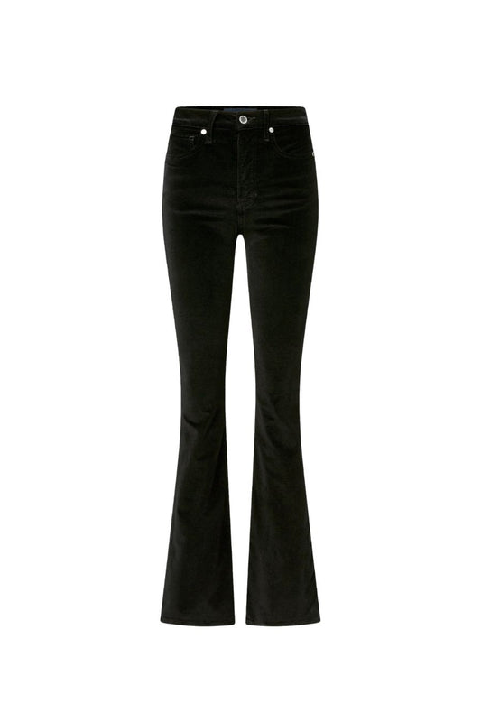 Beverly Velvet Skinny-Flare Pant in Black
