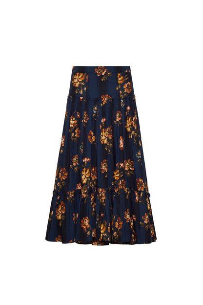 Tisbury Skirt in Amour Flora Navy