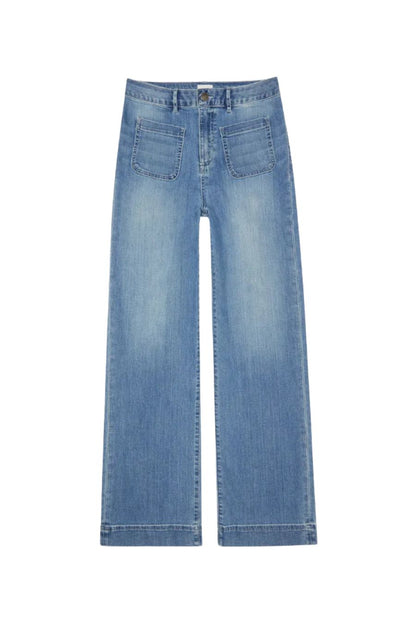 Coco Patch Pocket Jean in 7-Year Indigo Stretch Denim