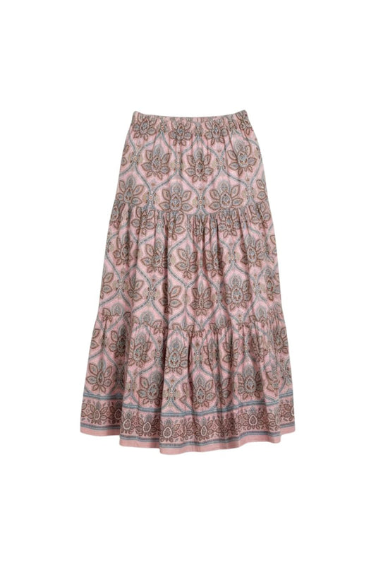 Melanie Skirt in Vintage Medallion Pink