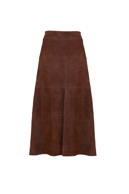 Suede Hudson Skirt in Chocolate