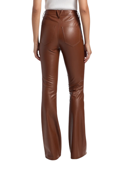 Beverly High-Rise Skinny Flared Pants in Mahogany