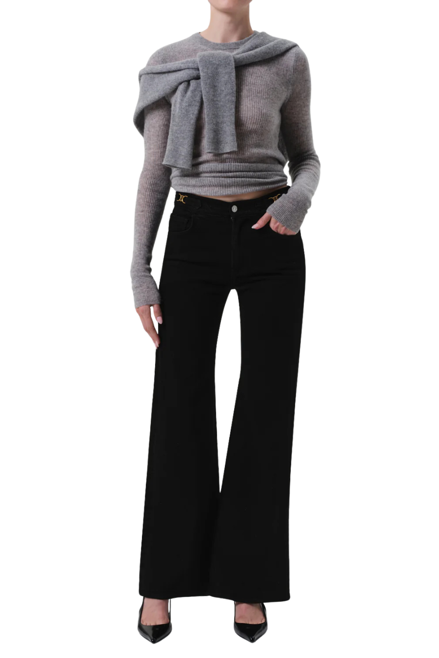 Kimberly Flare With Horsebit In Rich Black