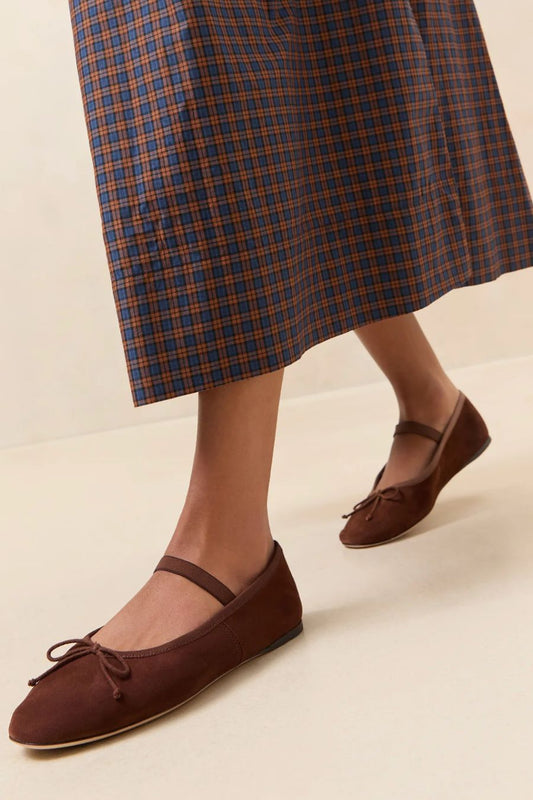 Leonie Espresso Suede Ballet Flat