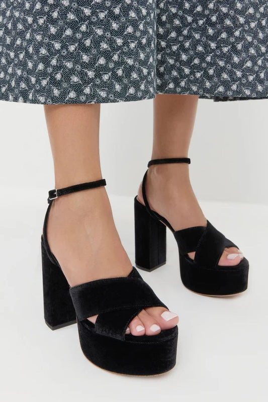 Loretta Platform Sandal in Black