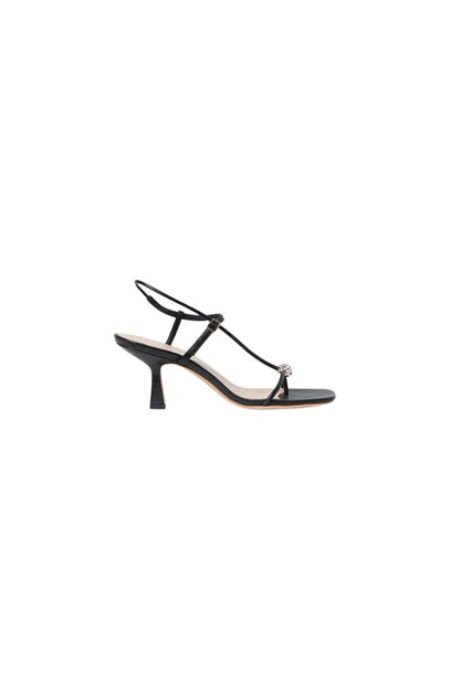 Triana Black/Crystal Mid−Heel Sandal