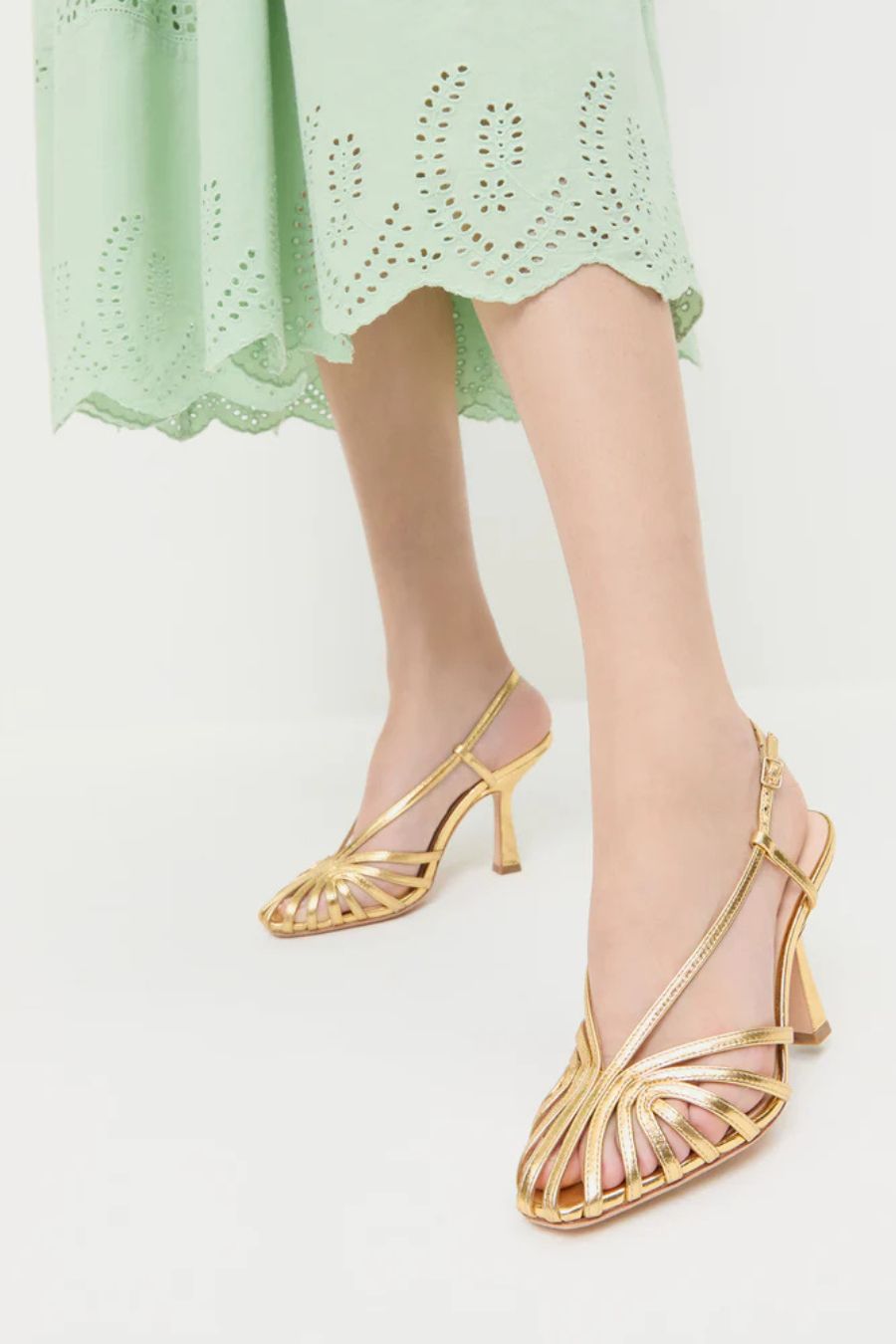 Alexandra Gold Slingback Heeled Sandal