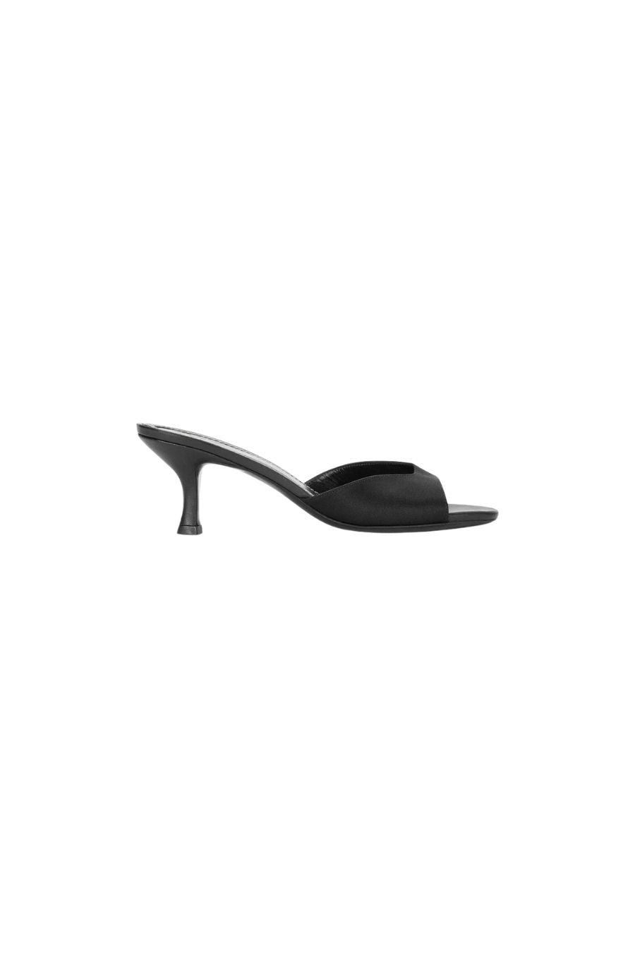 Brigitte Mule in Black Satin