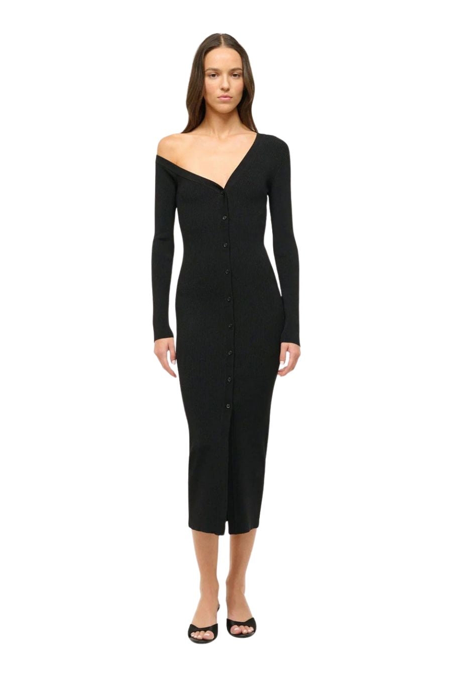 Brigitte Mule in Black Satin