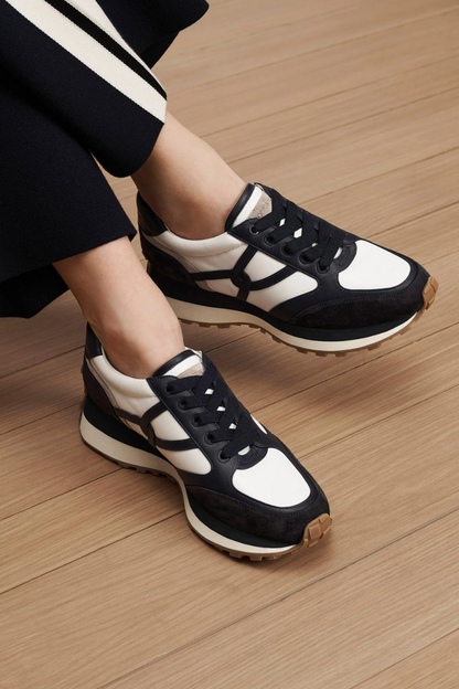 Valentina Suede Sneaker in Navy Multi