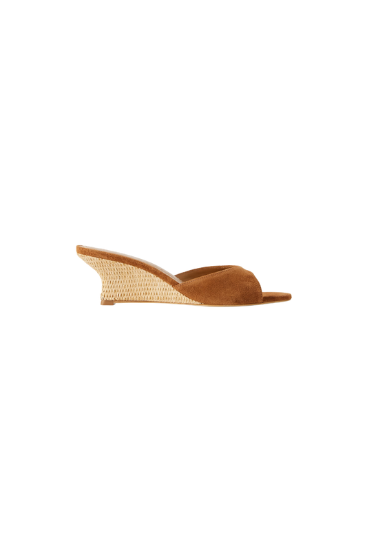 Brigitte Wedge in Tabac/Natural