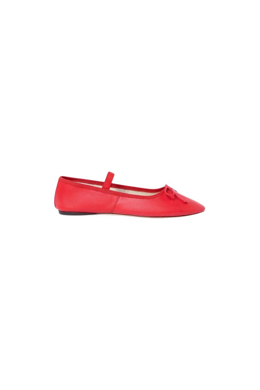 Leonie Red Leather Ballet Flat