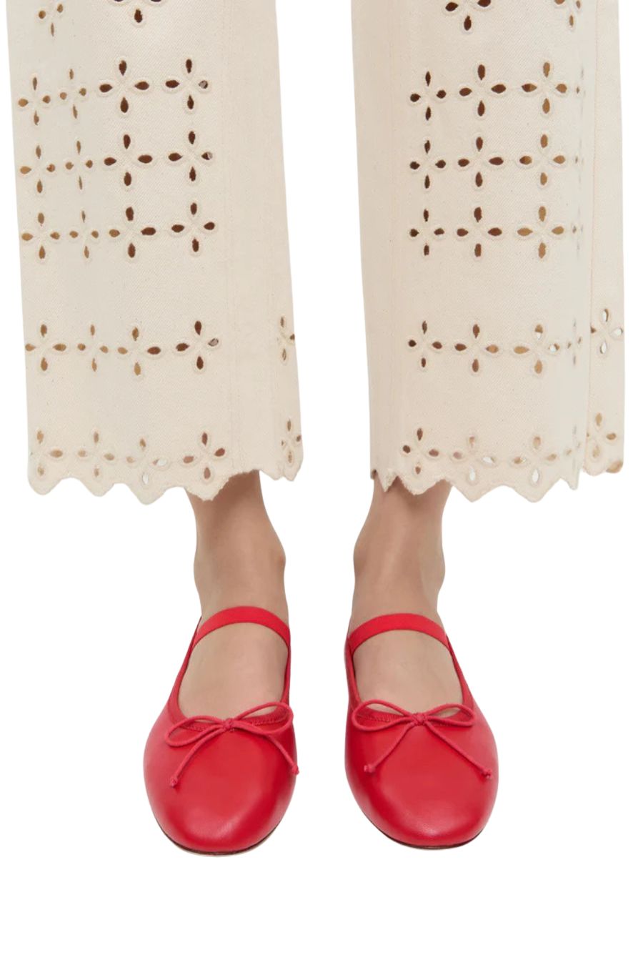 Leonie Red Leather Ballet Flat