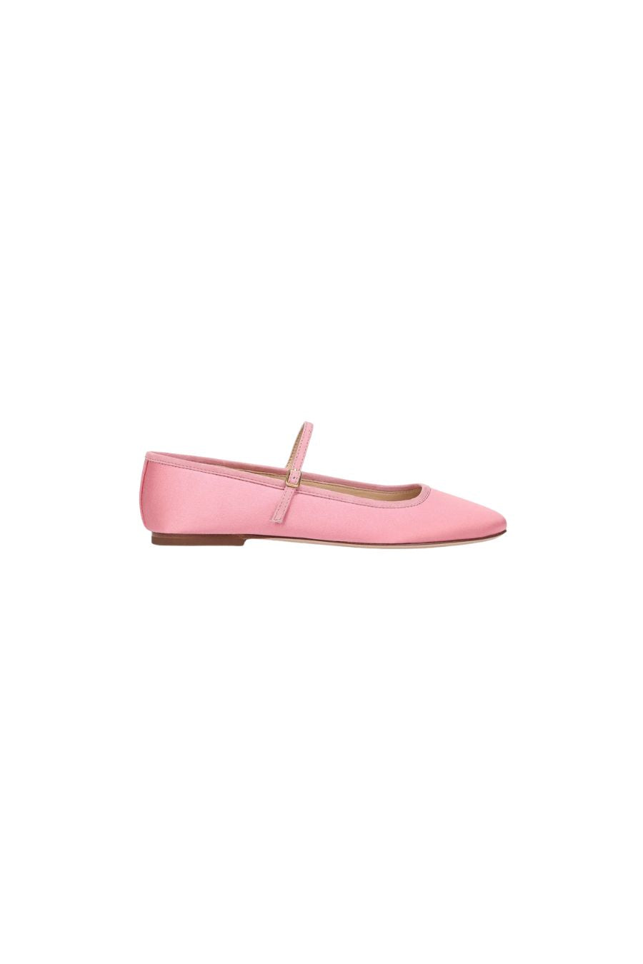 Ellie Satin Flat in Petal Pink
