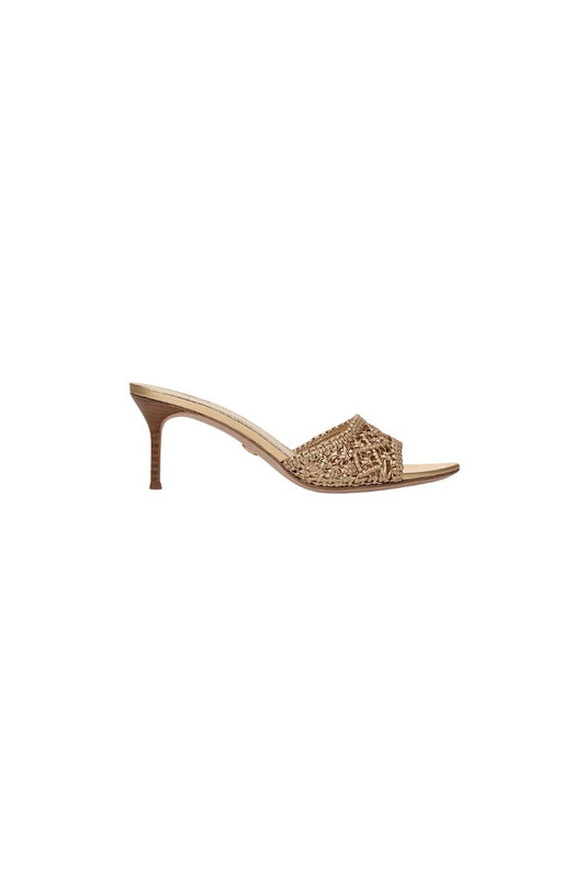 Tia Macrame Sandal in Pale Gold